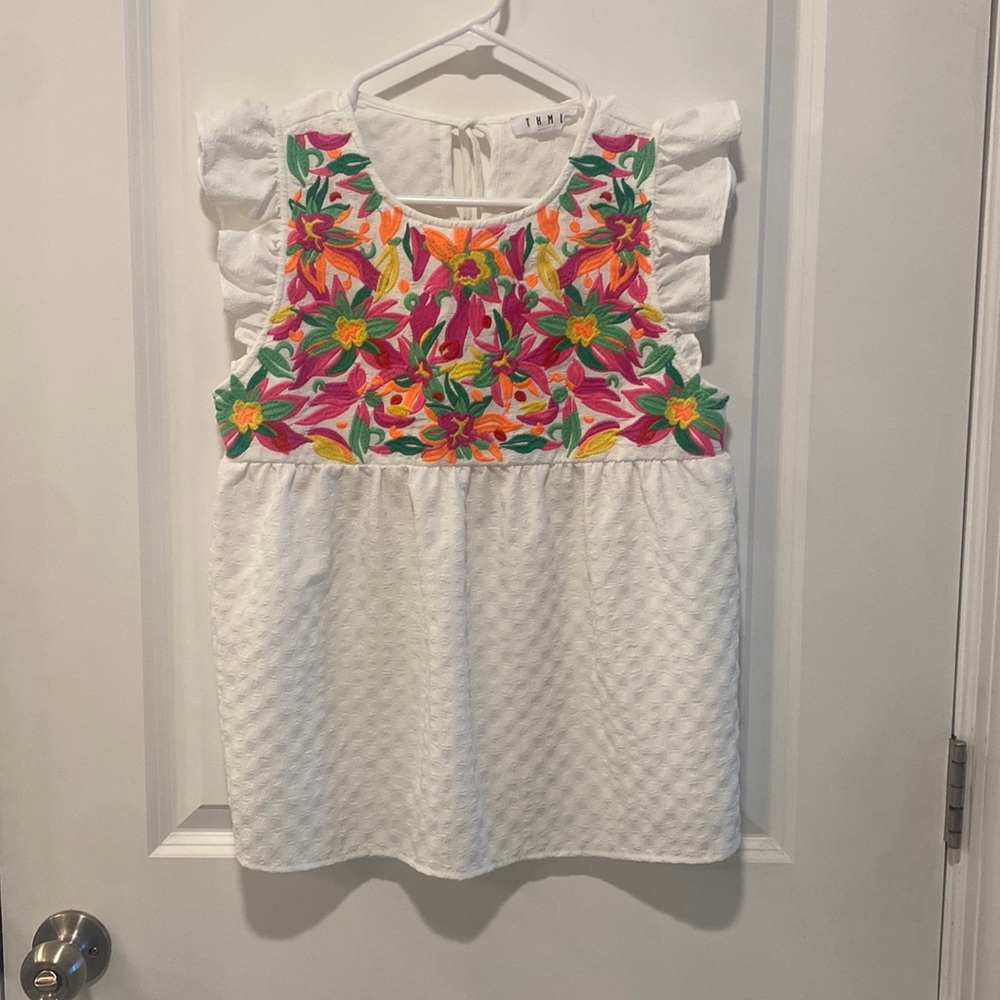 Thml Embroidered Boho Top